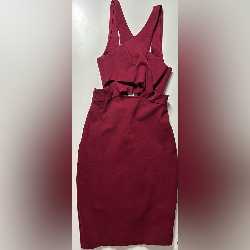 Burgundy Backless Dress